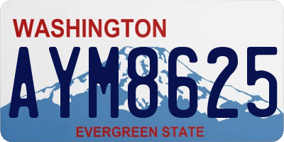 WA license plate AYM8625