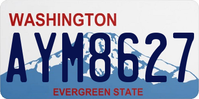 WA license plate AYM8627