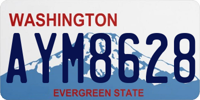 WA license plate AYM8628