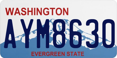 WA license plate AYM8630