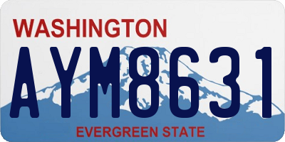 WA license plate AYM8631