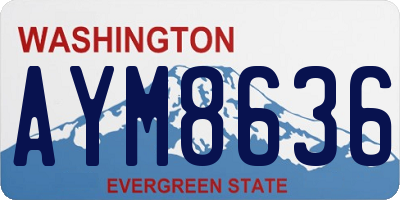 WA license plate AYM8636