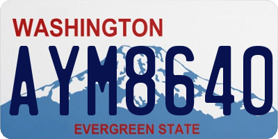 WA license plate AYM8640