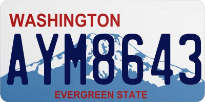 WA license plate AYM8643