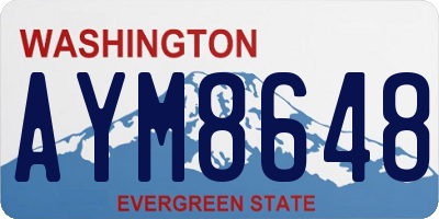 WA license plate AYM8648