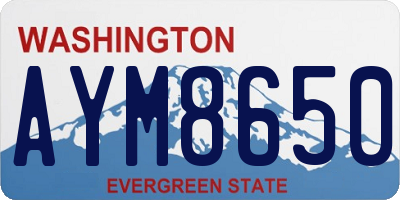 WA license plate AYM8650