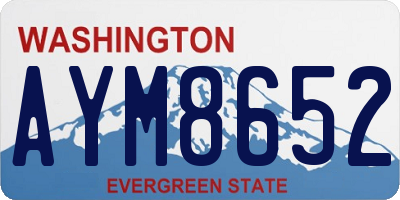 WA license plate AYM8652