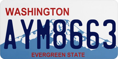 WA license plate AYM8663