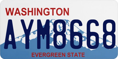 WA license plate AYM8668