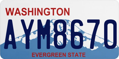 WA license plate AYM8670