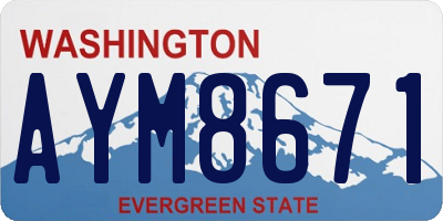 WA license plate AYM8671