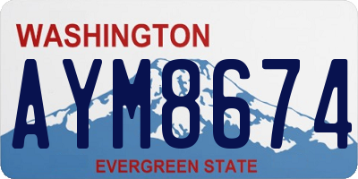 WA license plate AYM8674