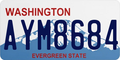 WA license plate AYM8684