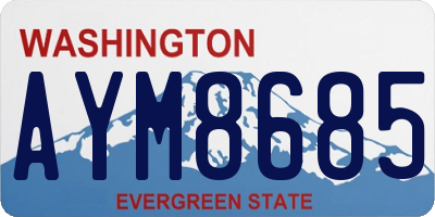 WA license plate AYM8685