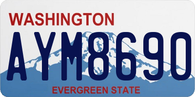 WA license plate AYM8690