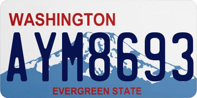 WA license plate AYM8693