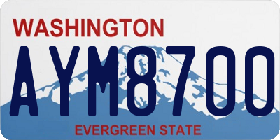 WA license plate AYM8700