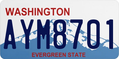 WA license plate AYM8701