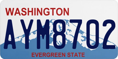 WA license plate AYM8702