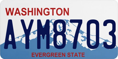 WA license plate AYM8703