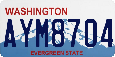 WA license plate AYM8704