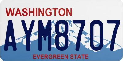 WA license plate AYM8707