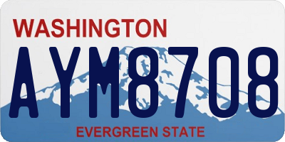 WA license plate AYM8708
