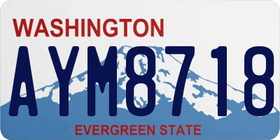 WA license plate AYM8718
