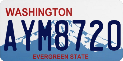 WA license plate AYM8720