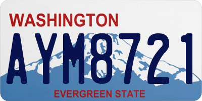 WA license plate AYM8721