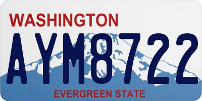 WA license plate AYM8722