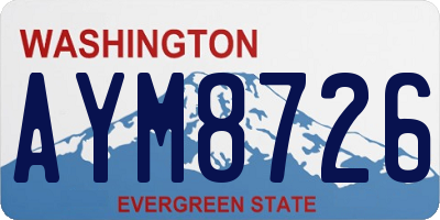 WA license plate AYM8726