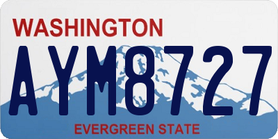 WA license plate AYM8727