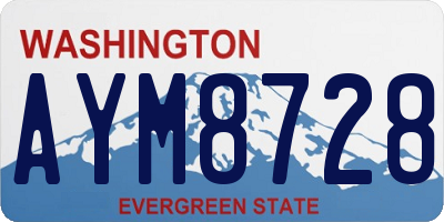 WA license plate AYM8728