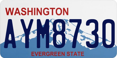 WA license plate AYM8730