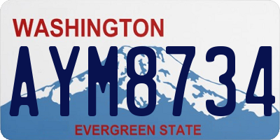 WA license plate AYM8734