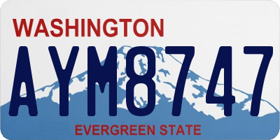 WA license plate AYM8747