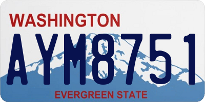 WA license plate AYM8751