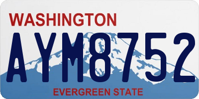WA license plate AYM8752