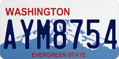 WA license plate AYM8754