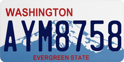 WA license plate AYM8758