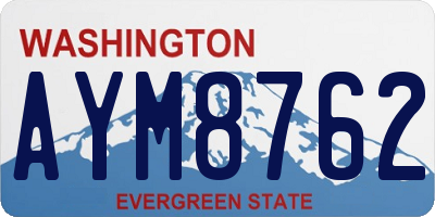WA license plate AYM8762