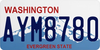 WA license plate AYM8780