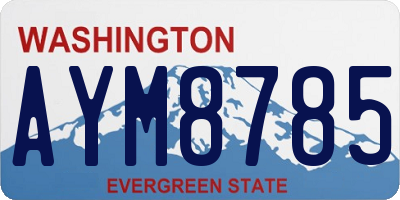 WA license plate AYM8785