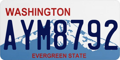 WA license plate AYM8792