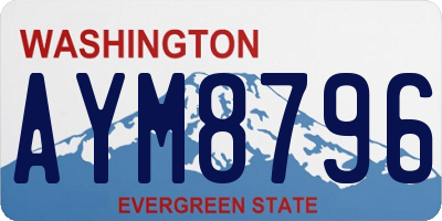 WA license plate AYM8796