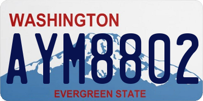 WA license plate AYM8802