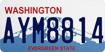 WA license plate AYM8814