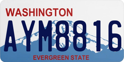 WA license plate AYM8816