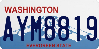 WA license plate AYM8819